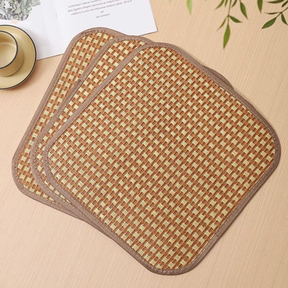 4 Piece Breathable Rattan Cooling Seat Cushion Non-slip Car Chair Cushion  Dinning Chair