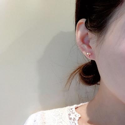 Summer Forest Cute Small Pearl Bean Sprout Earrings for Women Mini Niche Design Earrings