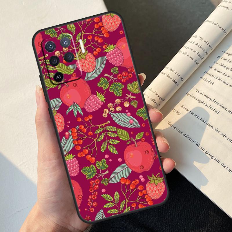 Avocado Pear Papaya Pomegranate Case For Oppo A54 A74 A94 A17 A57 A77 A76 A16 A96 A18 A60 A80 A40 A38 A58 A78 A98 A15 A5 Pro