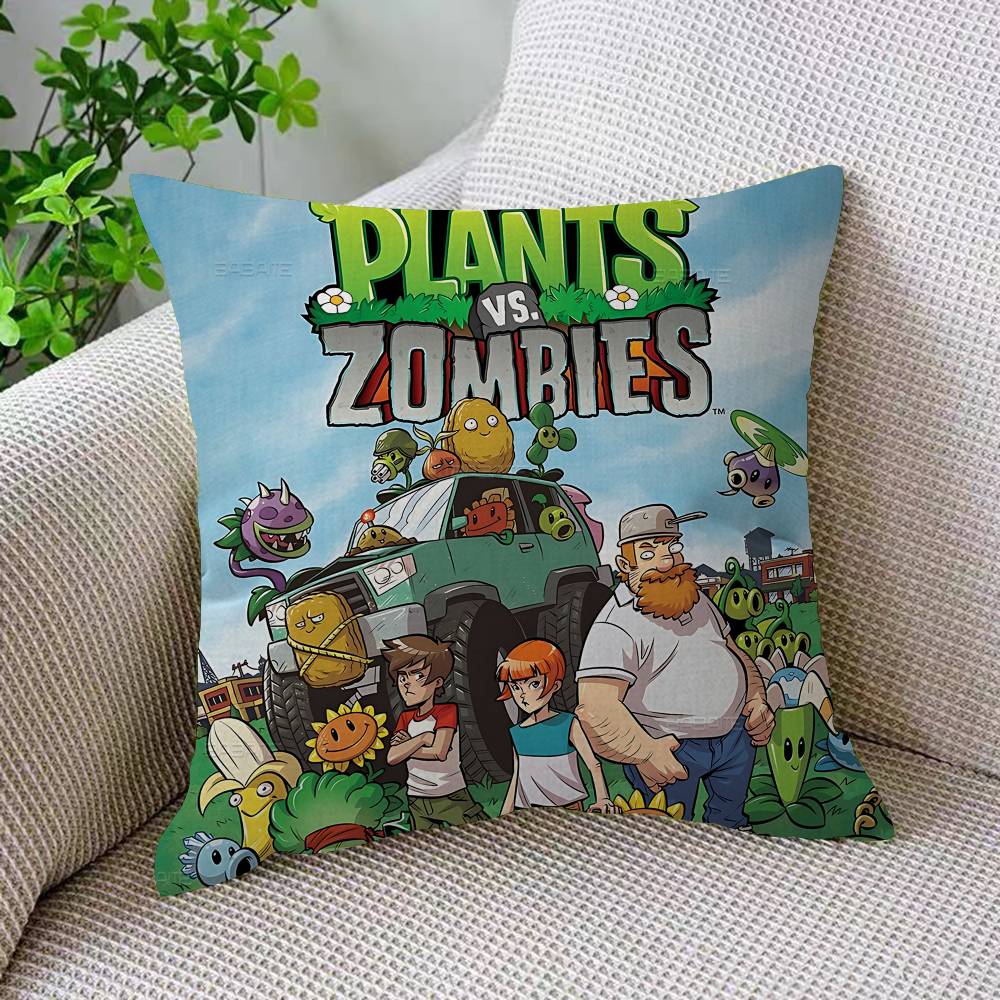 Classic Vintage P-Plants Vs Z-Zombies Maple Design Cushion Cover Happy Autumn Harvest Decor Holiday Decorati Pillow Cover