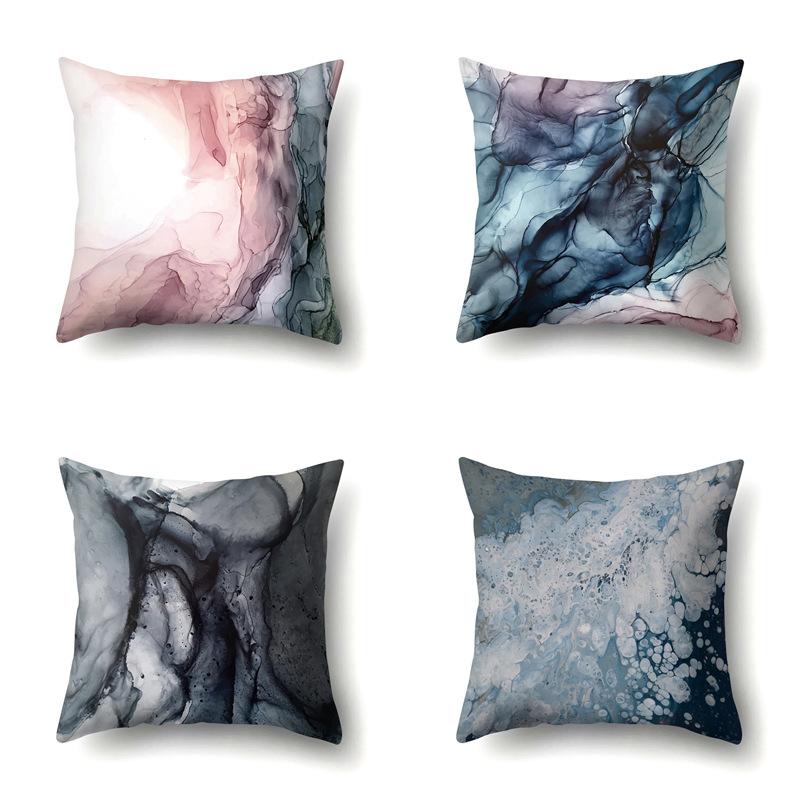 Nordic Modern Abstract Ins Style Polyester Pillow Case Car Decoration Home Printed Waist Cushion Pillow Case