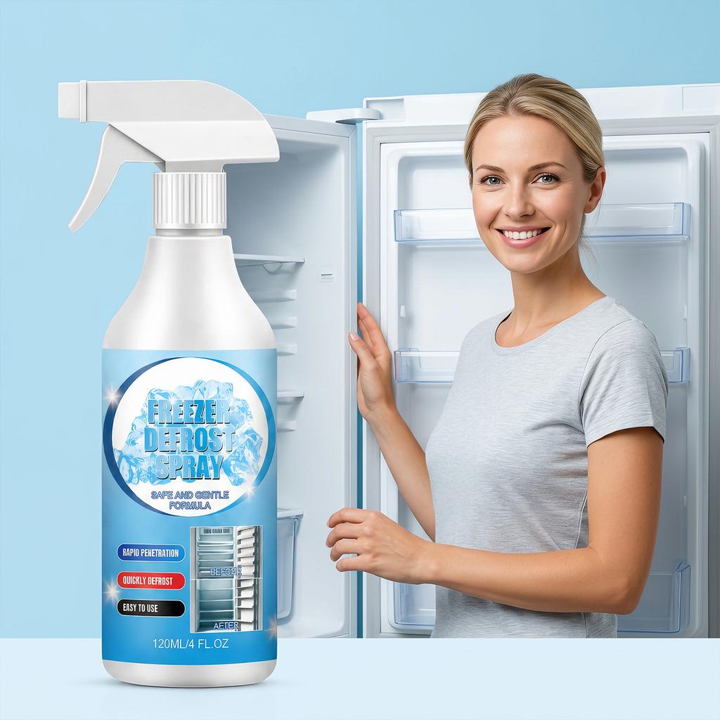Kühlschrank-Enteiser-Spray, Gleichmäßige Abdeckung, Einfache Bedienung zur Entfernung von Eisschichten, 120 ml Gefrierschrank-Enteiser-Spray