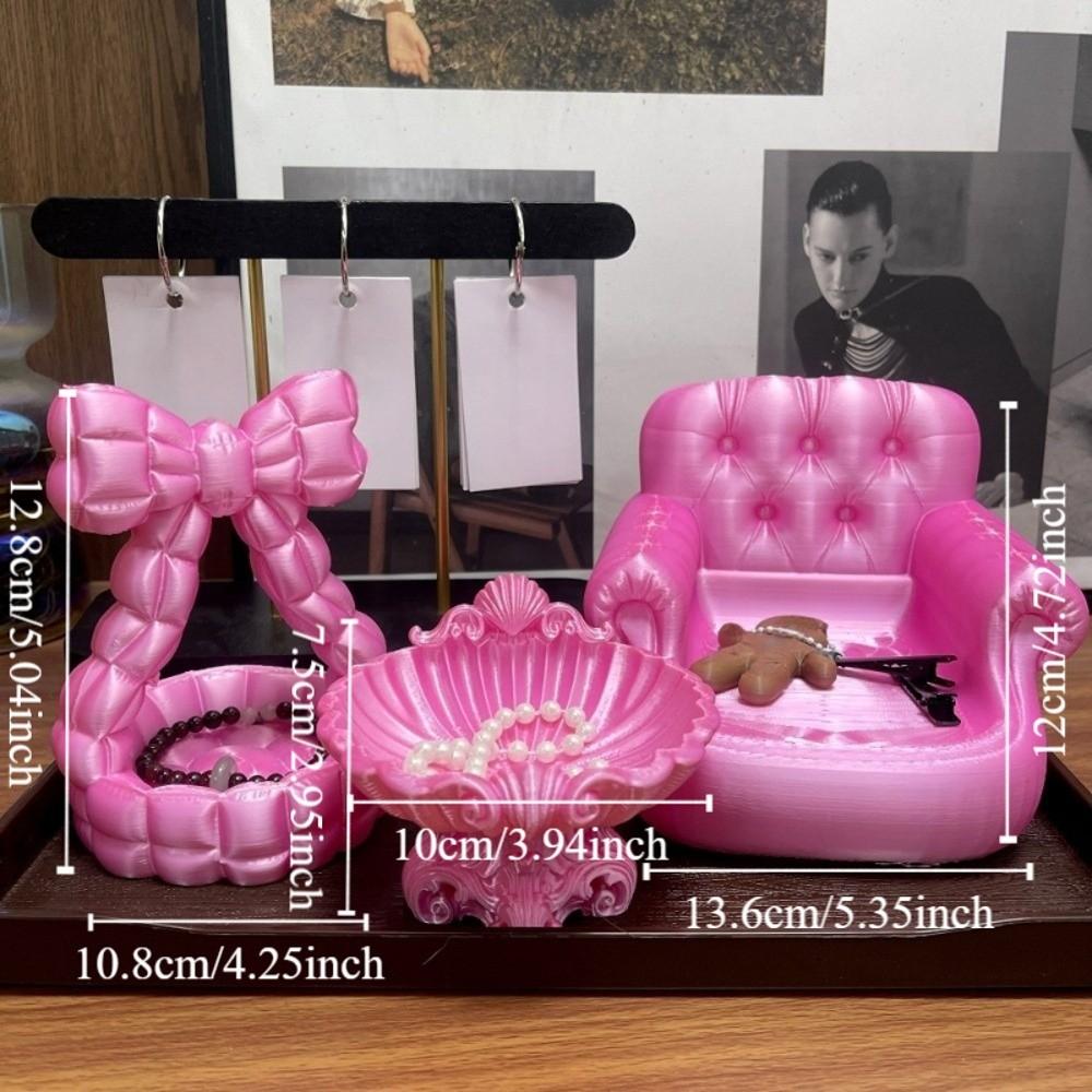 Decorative Bow 3D Printed Jewelry Tray Sweet Shell Shape Jewelry Tray Home Ornaments
