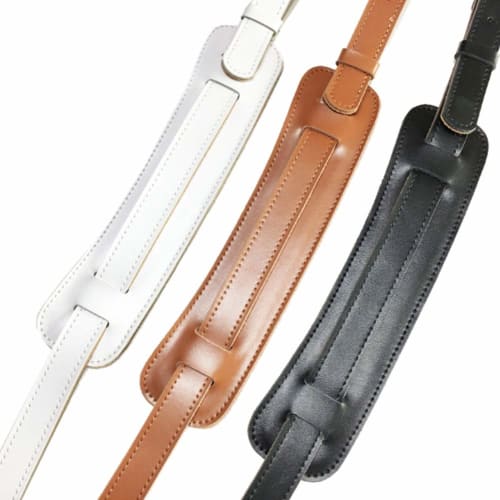Durable Leather and Metal Buckle Electric Guitar Strap Belt Shoulder Pad Adjustable Vintage Guitar Strap - Black