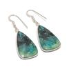 Natural Chrysocolla Gemstone 925 Sterling Silver Jewelry Earring 1.81" AE-12151