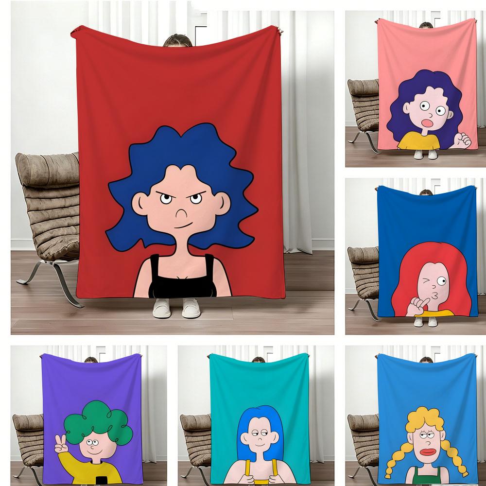 Art Illustration P-Pop Art Character Throw Lightweight 240G Flannel Blanket Soft Skin-Friendly For Summer Cooling