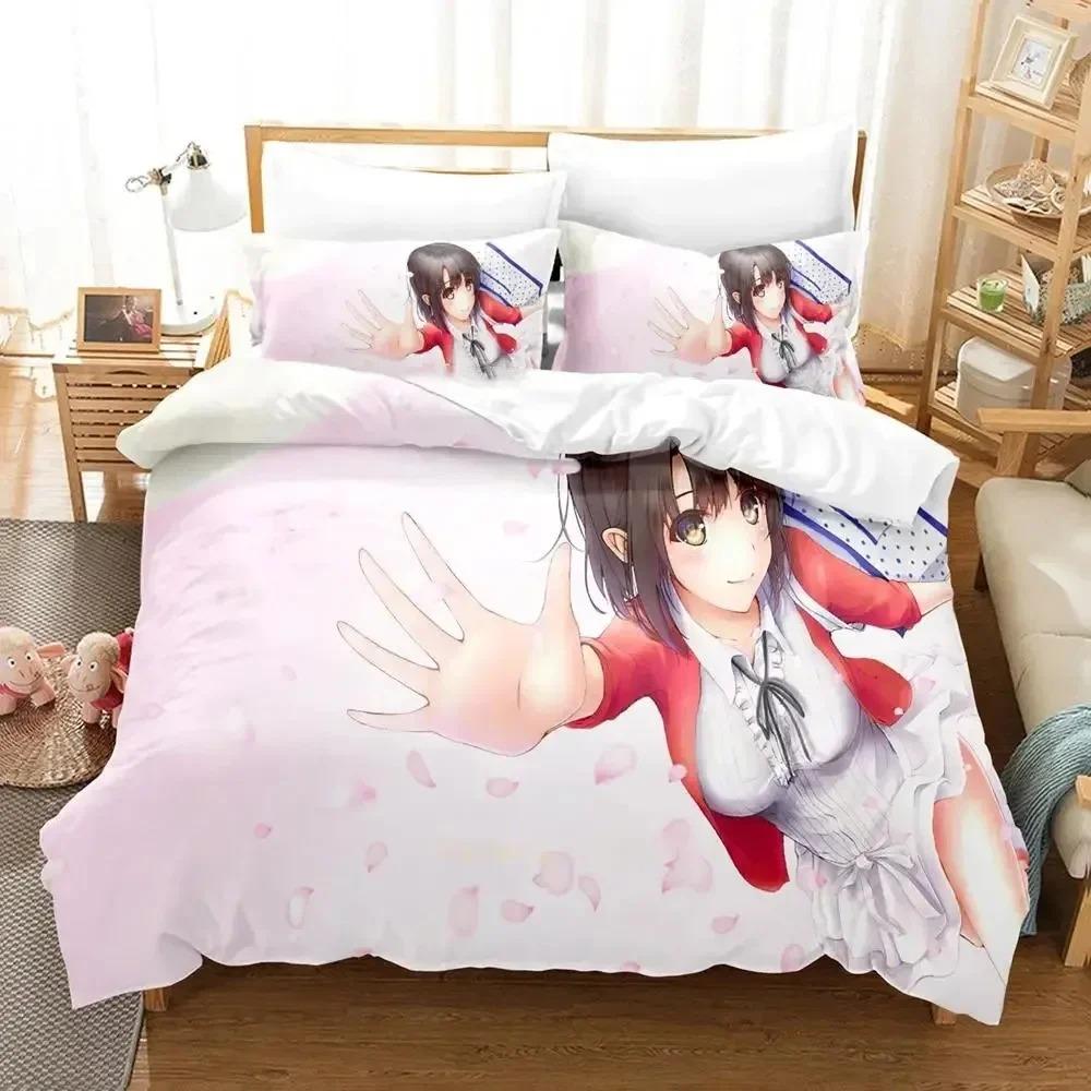Anime Megumi Kato Saekano Bedding Set Duvet Cover Bed Set Quilt Cover Pillowcase Comforter King Queen Size Boys Adult Bedding