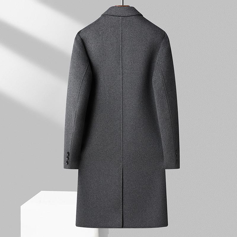 100% шерсть двубортное шерстяное пальто длиной до колена осенне-зимнее мужское шерстяное — фото 4