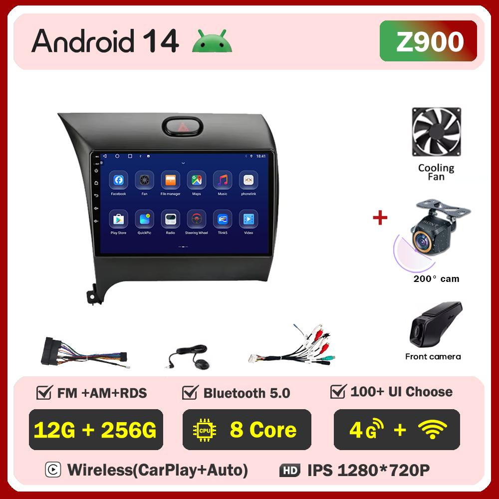 Android 14 For Kia Cerato 3 K3 Forte 2013 - 2017 Car Carplay Radio Touch Screen Smart Intelligent Systems GPS Navigation No 2din