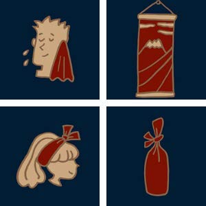 Todaya Shoten Niwa-zome Tenugui (hand towel) - Rough Waves 772