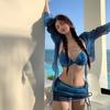 Korean Ins Style Sexy Four-Piece Bikini Set with Steel Support - Slimming High-End Women's Swimsuit