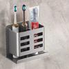 Self Adhesive Wall Mounted Toothbrush Holder No Punching Utensil Rack  Kitchen