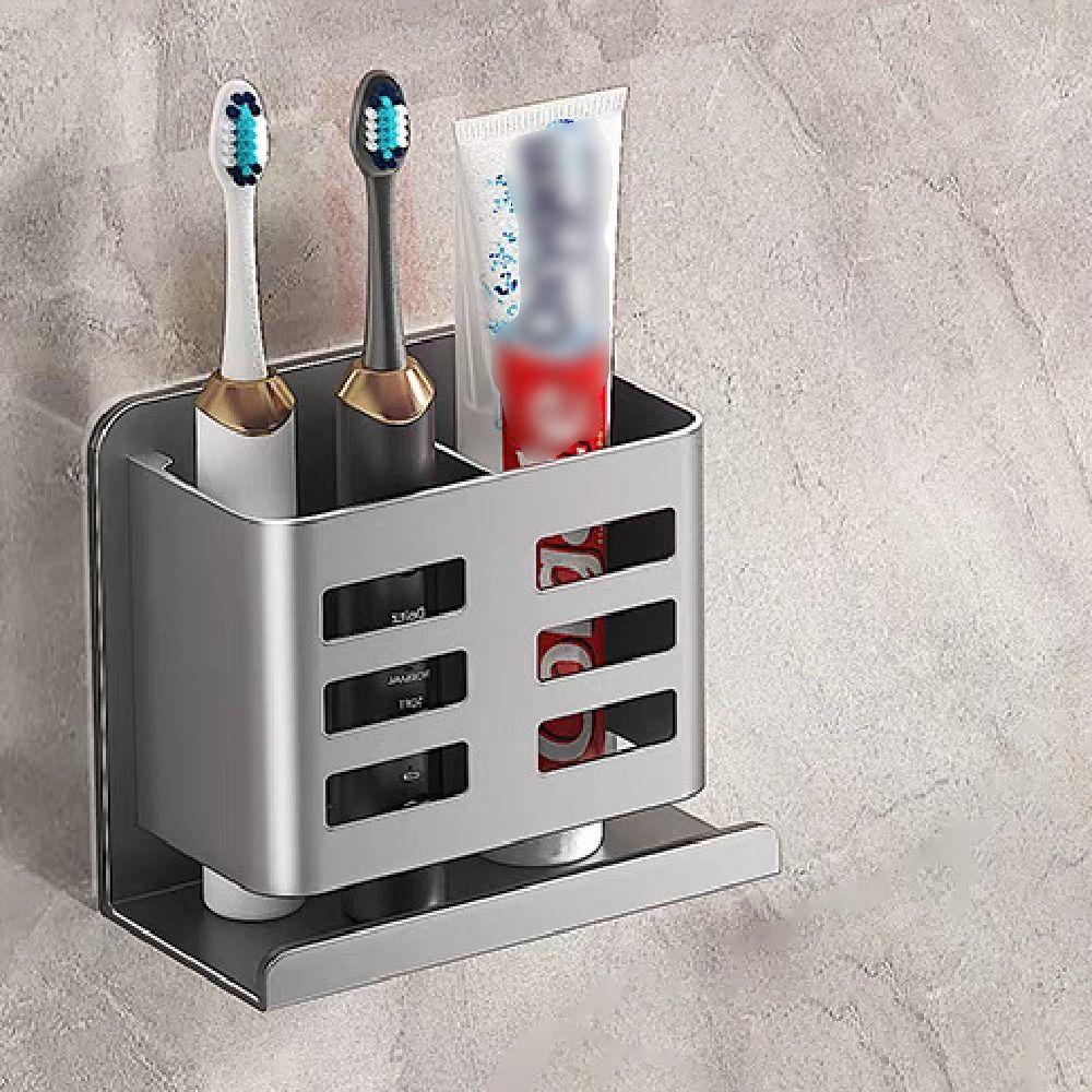 Self Adhesive Wall Mounted Toothbrush Holder No Punching Utensil Rack  Kitchen