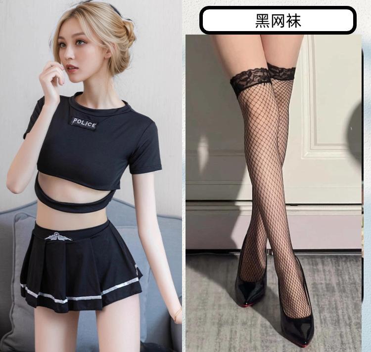 Sexy lingerie sexy hot policewoman uniform open button short top new pure lust wind temptation short skirt set