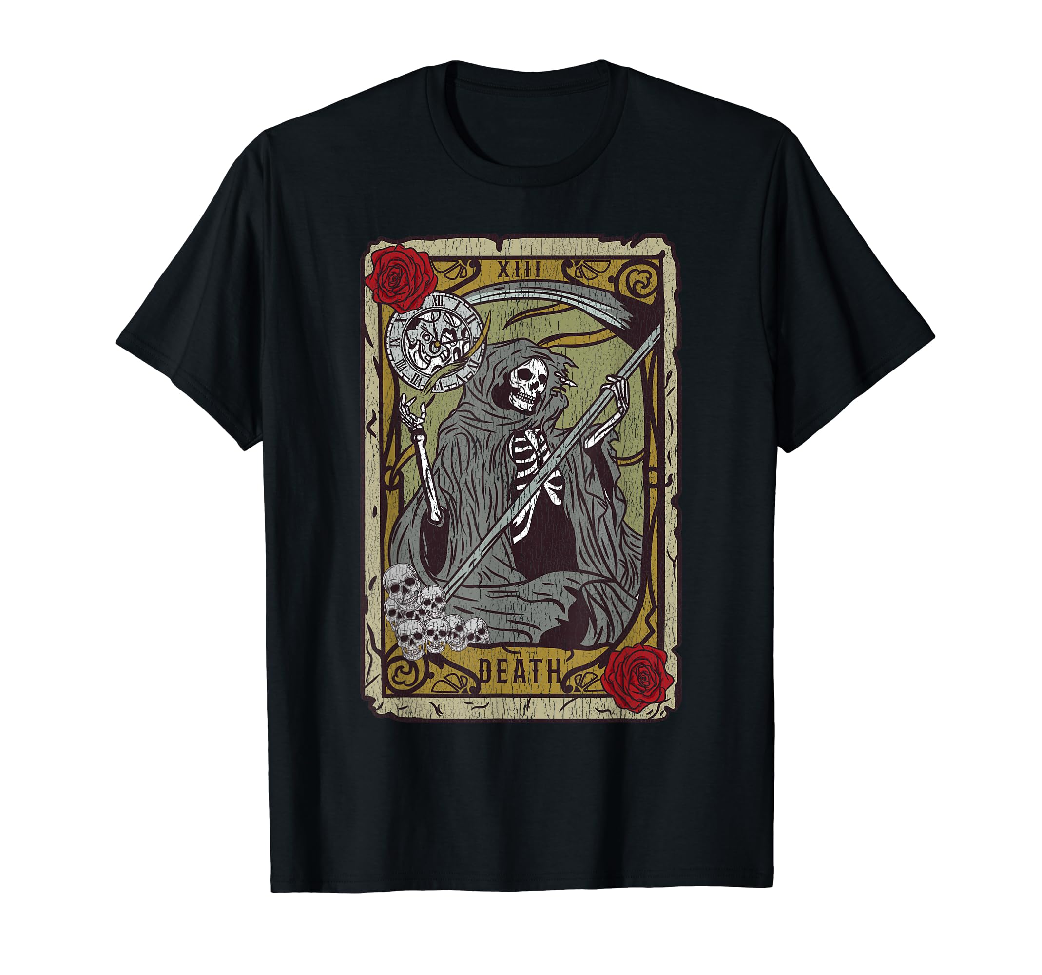 

Vintage Death Tarot Card I Demonic Occult Grim Reaper T-Shirt