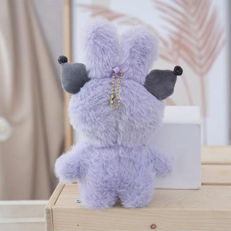 Cartoon Hello Kitty Bunny Cosplay Keychain Cute PVC Doll Doll Soft Fluffy Bag Pendant Ornament for Backpack Keyring Woman Gifts