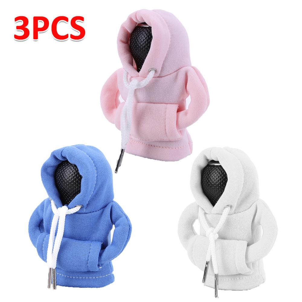3-1pcs Hoodie Car Gear Shift Cover Manual Handle Gear Sweatshirt Change Lever Cover Gearshift Hoodie Car Gear Shift Knob Cover