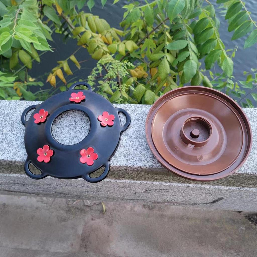 Base Replacement Metal Cover Waterer Outdoor Backyard Wrap Around Perch with Shaped Feeding Ports