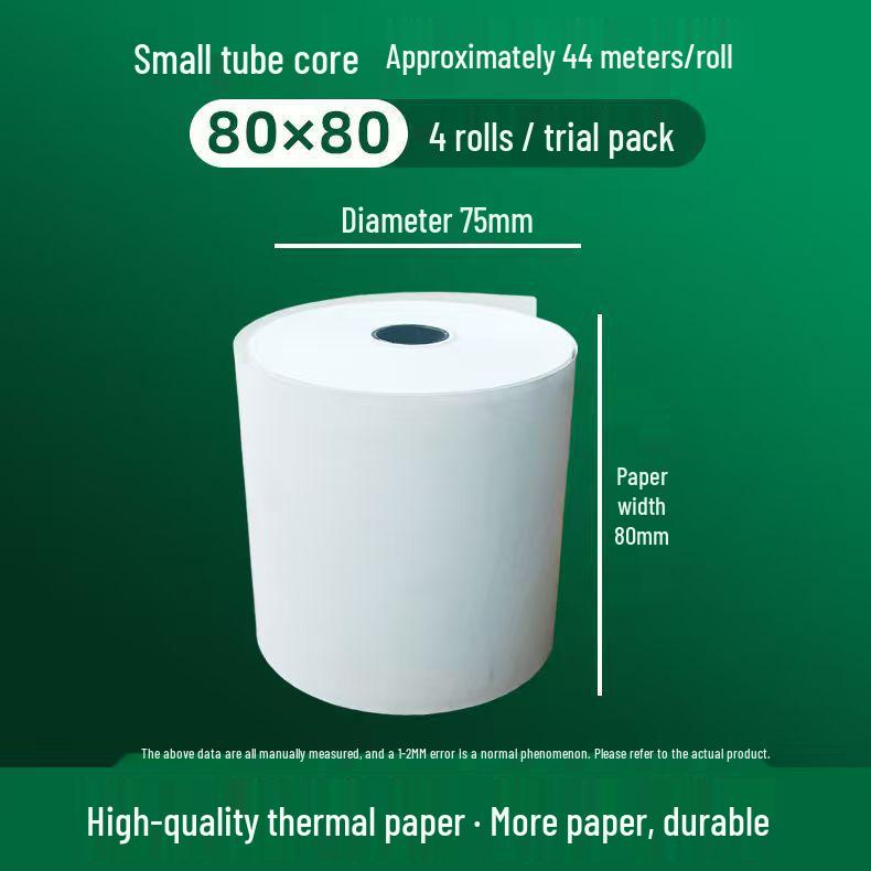 JIAWEN Coreless Thermal Receipt Paper: 80×80, 80×60, 80×50 Sizes for Takeaway and Meituan