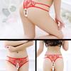 Ženy Erotika Tanga s otevřeným rozkrokem Sexy Transparentní Krajkové Kalhotky Pohlaví pro dospělé Spodní prádlo bez rozkroku Pornografické spodní prádlo