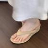 Sheepskin Version~ French High-end Wedge Sandals 2025 New Casual Flip-flops Toe Thick-soled Cool Slippers
