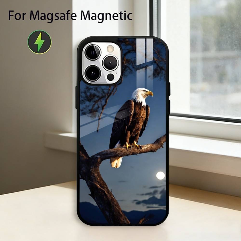 Eagle Cool A-Animal Phone Case For iPhone17,16,15,14,13,12,11 Plus,Pro Magnetic with Magsafe Wireless Charging iPhone13PROMAX