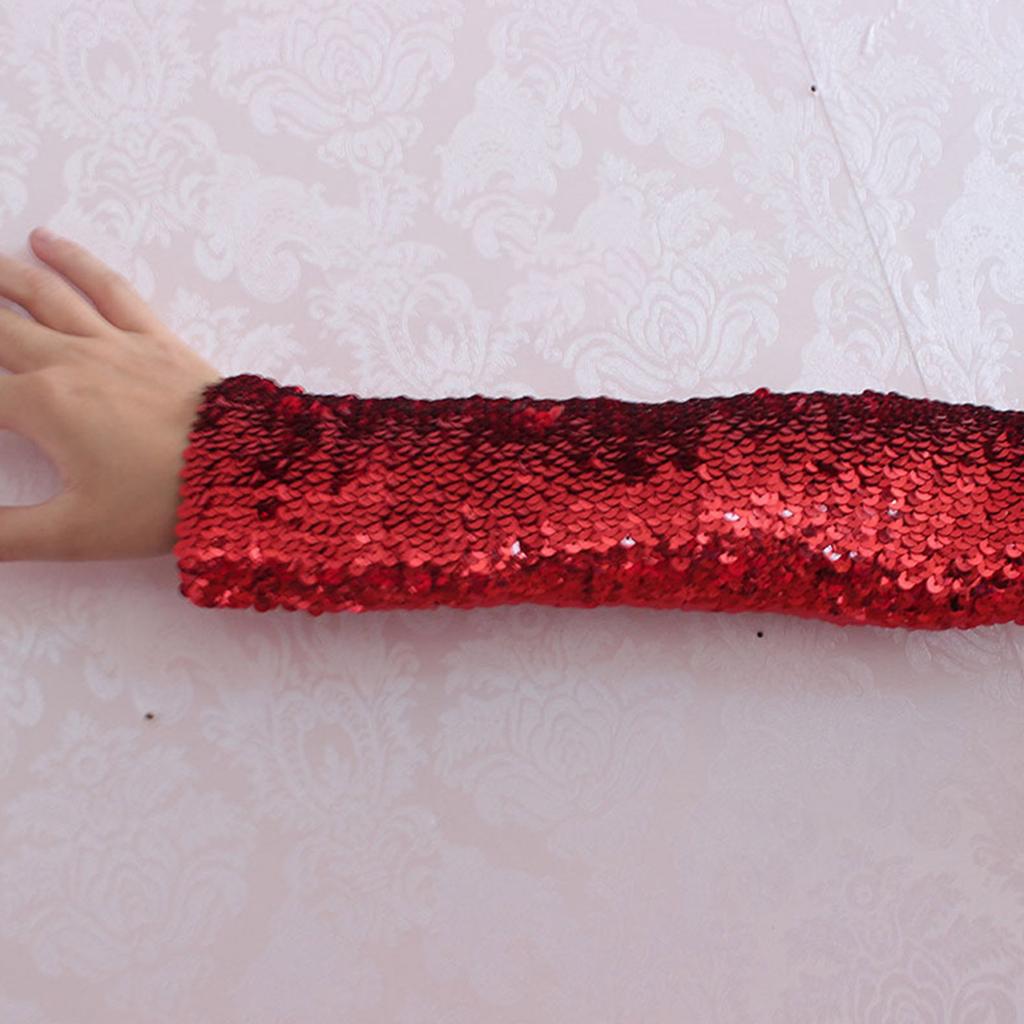 2pcs Fashionable Sequins Arm Sleeves Festival Celebration Long Arm Sleeves for Stage Performances and Themed Parties
