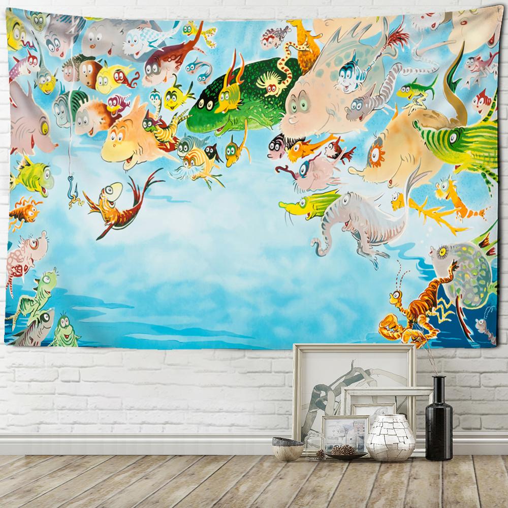 Arazzo da Parete con Sistema di Sospensione Illustrazione Mondo Animale Stile Bohemien Stregoneria Psichedelico Mandala Tapestry Decorazione per la Casa