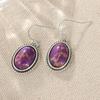 Elegant Exquisite Purple Synthetic Turquoise Pendant Earrings Fro Women Oval-shaped  Banquet Vacation Jewelry Accessories