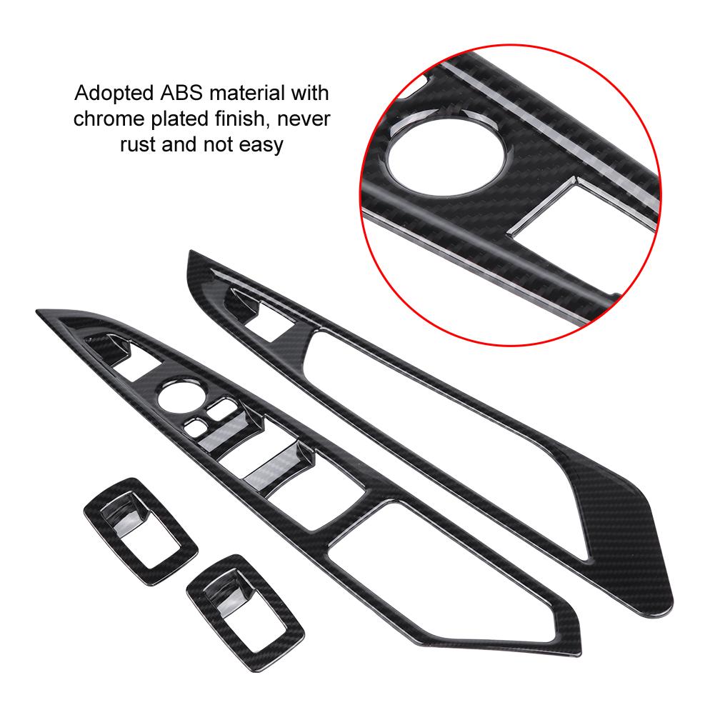 4pcs Carbon Fiber Car Window Switch Button Cover Trim for BMW X5 X6 F15 F16 14 18 Carbon Fiber