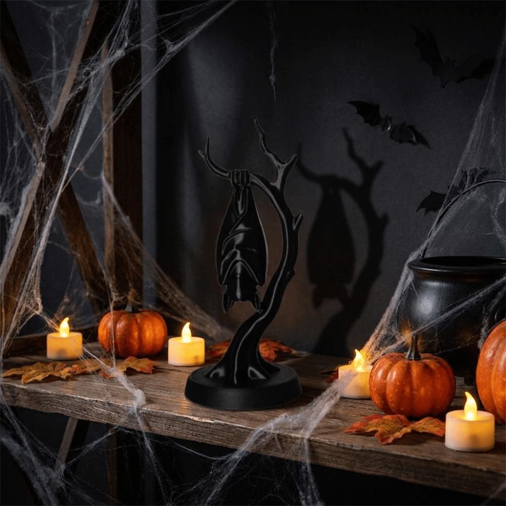 3D Printed Hanging Bat Branch Statue Black Gothic Tabletop Decor Sculpture  Home Decor