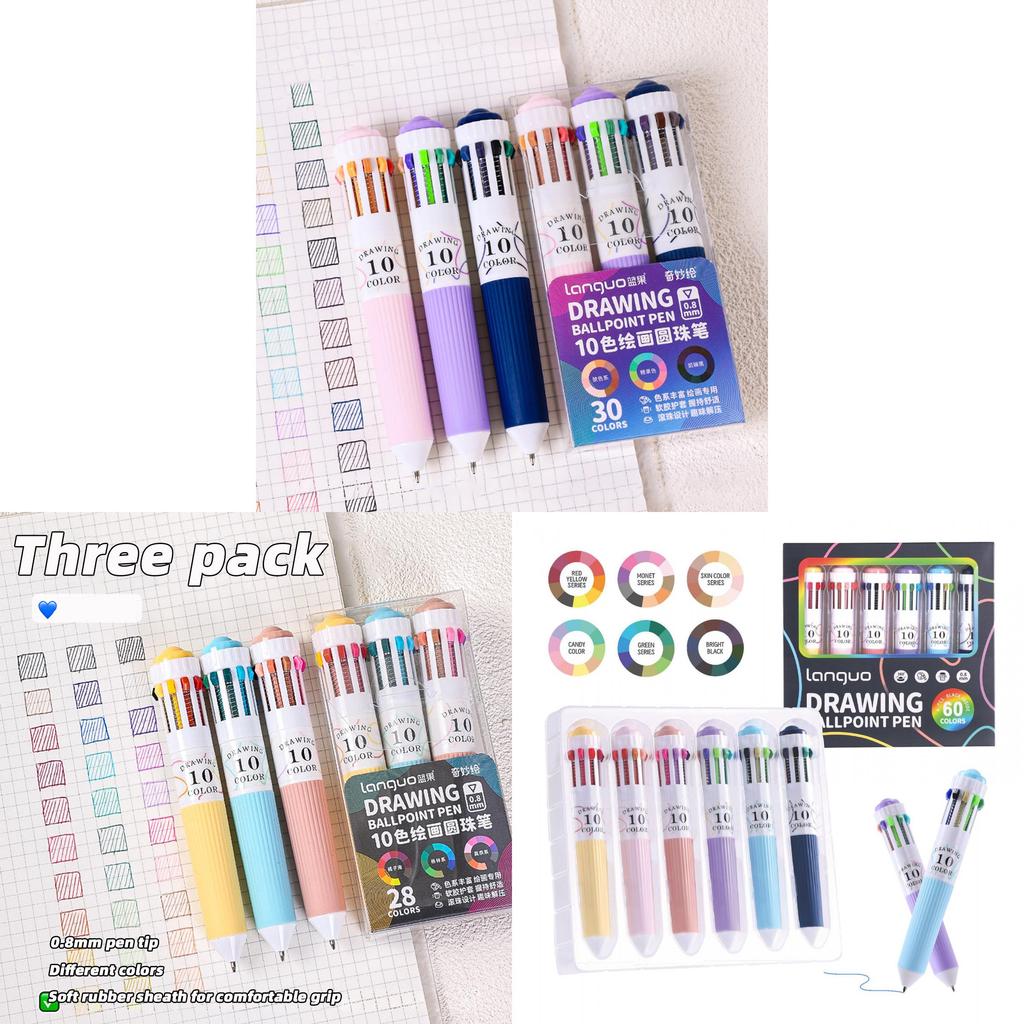 Color Pressbutton Ballpoint Pen With Sketching And Drawing For Students