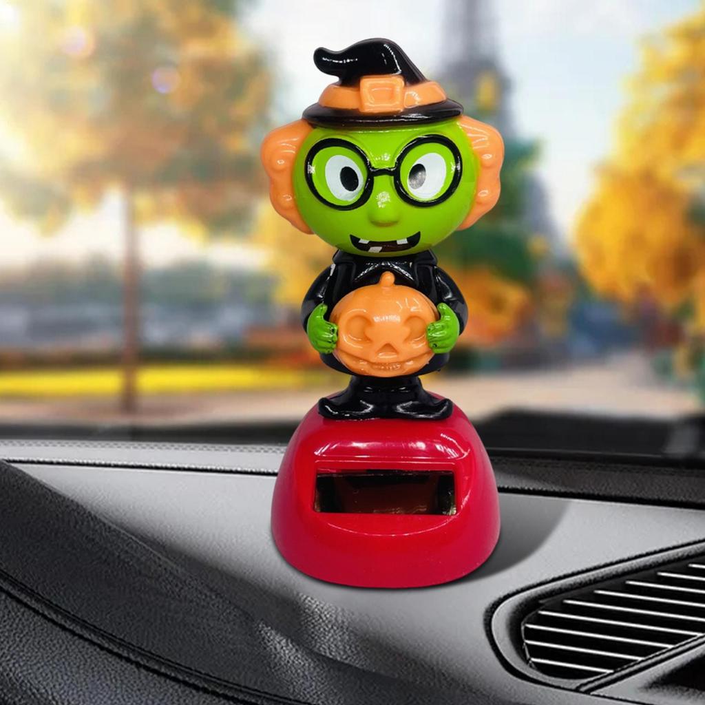Solar Powered Dancing Figures Swinging Dancer Ornaments Halloween Animated Cartoon Dashboard Accessories For Vehicle Truck Home