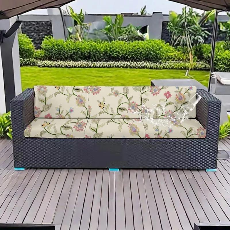 Rutschfeste Outdoor-Sofa-Kissenbezüge mit tropischem Druck, Möbelschutz, Ersatz für einzelne Sitzkissen