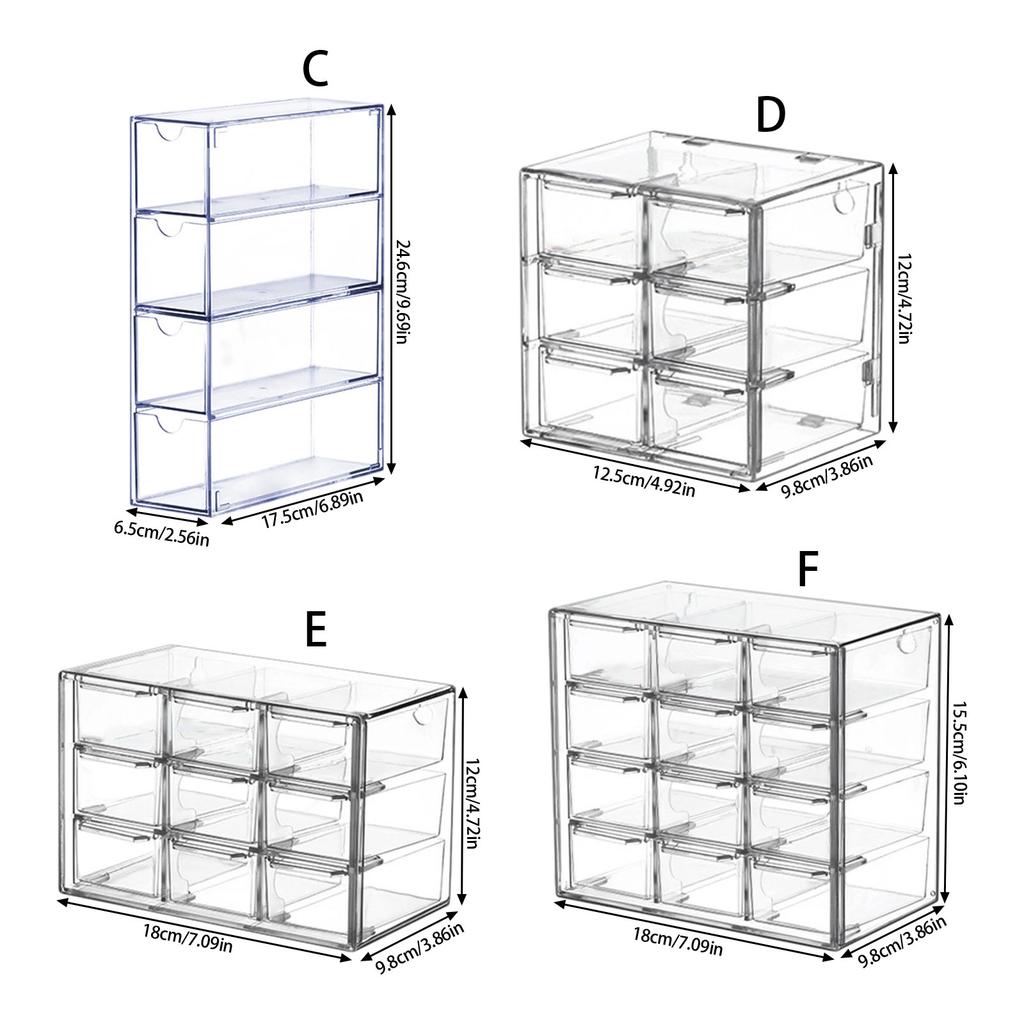 Stackable Multiple Drawer Storage Case For Glasses Sunglasses Organization In Clear Acrylic Materials