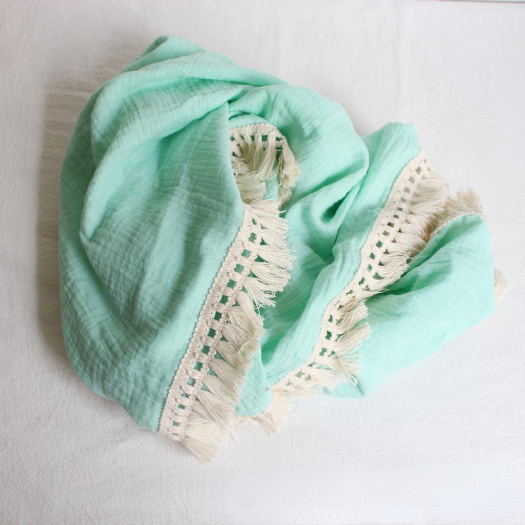 Coperte in mussola di cotone per neonato Coperta in nappa per neonato Copriletto trapuntato per neonato avvolgente in mussola di cotone
