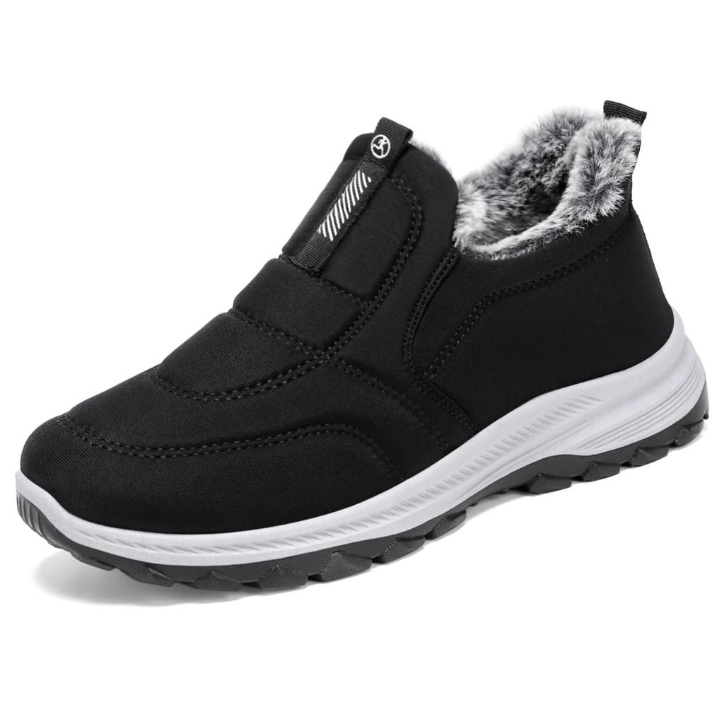 Bottines en coton doublées polaire pour femmes - À enfiler, Épaissies, Grande taille, Style couple, Chaussures d'hiver pour maman âgée
