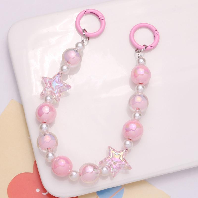 Creative Colorful Beaded Phone Chains Earphone Bag Pendant Ornaments Jewelry Toy