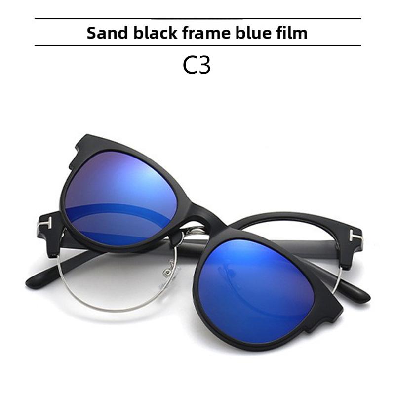 Sun Glasses Glasses Clip-on Magnetic Attachable UV Protection Fashionable Colorful Sunglasses Ladies Myopia Eyeglasses Spectacle Frame Frame