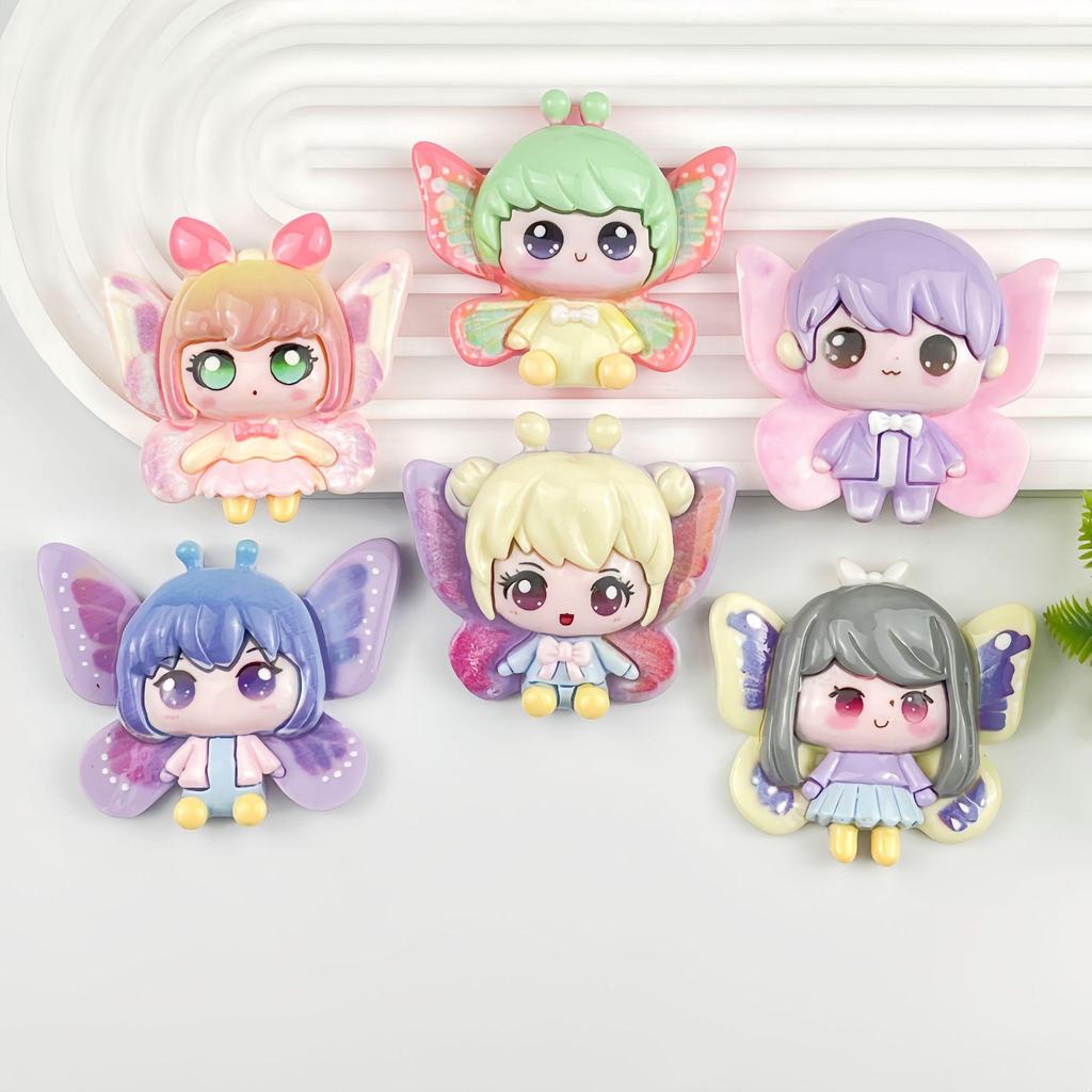 Cartoon Elf Girl Resin Accessories: DIY Phone Case, Hair Clip, Shoe Buckle, Bag Ornament