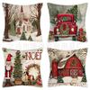 Santa Claus Bell Garland Pillow Cover Christmas Decorative Sofa Cushion Pillow Cover