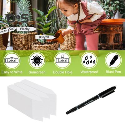 4 Inch Plant Labels Plastic Plant Name Tags Reusable Plant Tag Stakes with Marker Pen for Seedlings Flowers Herbs Vegetables