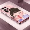 Cartoon Cute girl fashion funny Phone Case Glass TPU Smartphone for Samsung Galaxy S26 S25 S24 S23 S22 FE Ultra Plus coque Funda