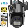 2025 5K HD EU WIFI IP-camera 9MP 8X hybride zoom Auto Tracking PTZ-camera Buiten Drie lenzen Dubbel scherm Beveiligingscamera 4K-bewaking