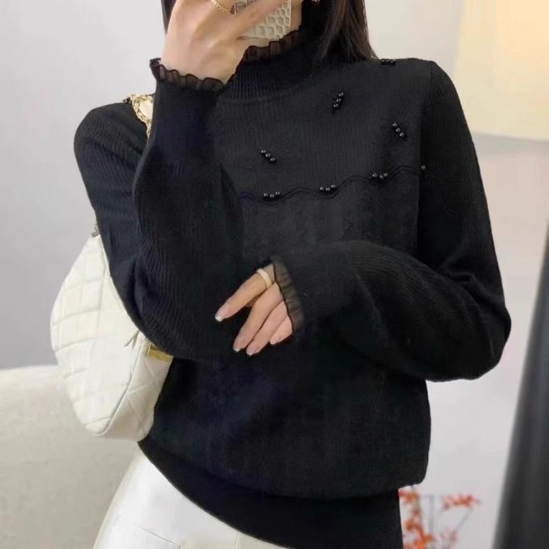 WTEMPO Autumn Women's Half High Collar Knitted Sweater Stylish and Unique Top