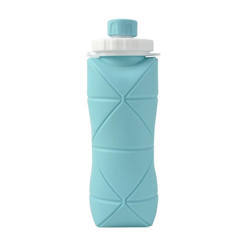 Silicone Cup Silicone Folding Water Cup Mini Outdoor Sports Kettle Portable 600ML небесно-голубой