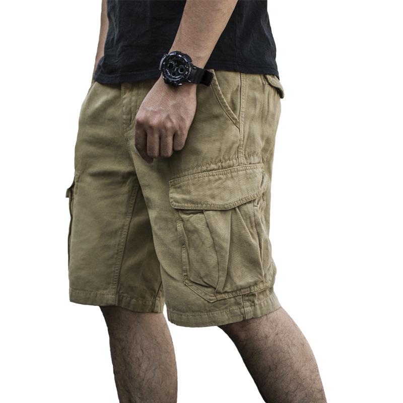 2025 Summer Men's Multi-Pocket Cargo Shorts - Trendy Japanese Style, Versatile Mid-Length Casual Outerwear