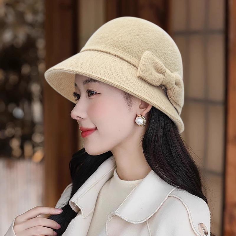 Hat female winter autumn winter new plush warm middle aged fisherman hat fashion versatile mother hat