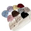 Cute bear embroidered knitted hat women's autumn and winter thickened thermal ear protection hat showing face small cold hat wool hat