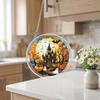 Yousheng Acrylic Puzzle Suncatcher, Halloween Black Cat Castle Raven DIY Sun Catcher Kit, Stained Glass Window Hanging Ornament for Home, Garden